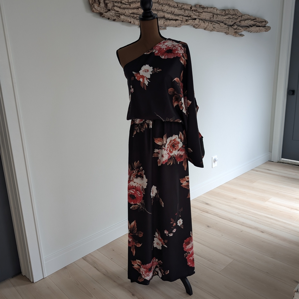 Chicme Floral One-Shoulder Dress